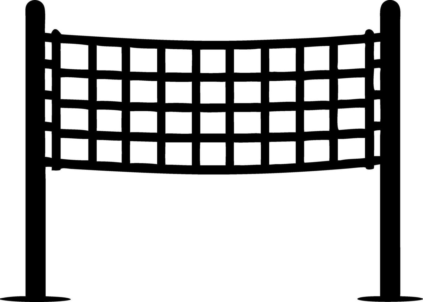 Volleyball Net Sports Equipment Silhouette Isolated Design vector