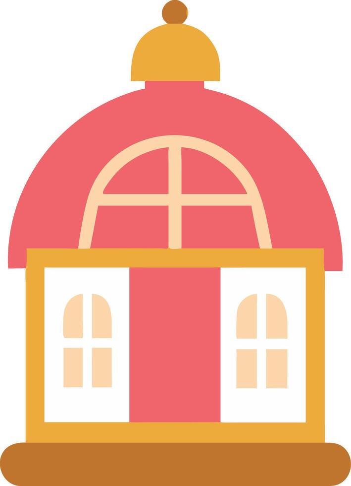 Colorful Dome Shaped Building with Arched Windows and Decorative Elements vector