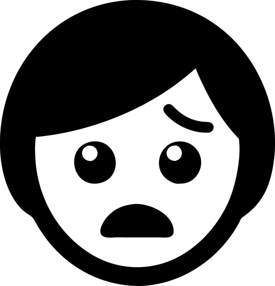 Surprised Facial Expression Simple Graphic vector