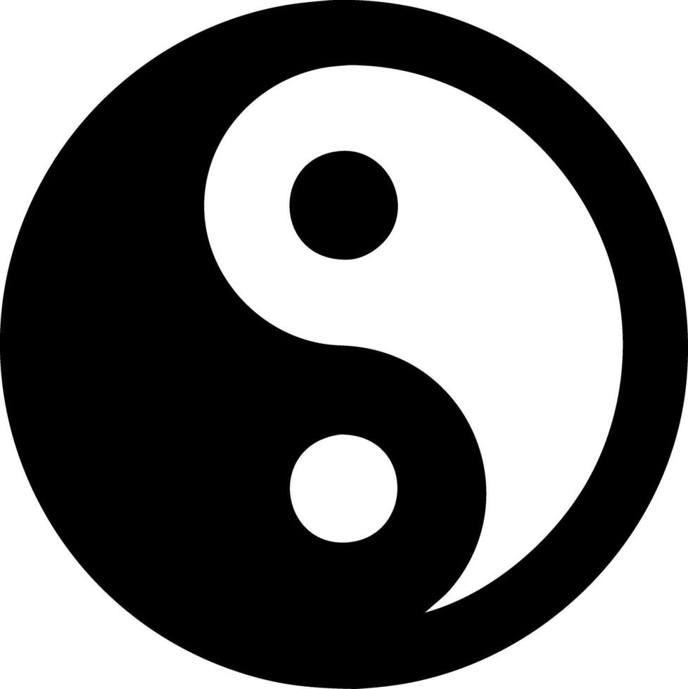Black and White Yin Yang Symbol Illustration for Harmony and Balance Themes vector