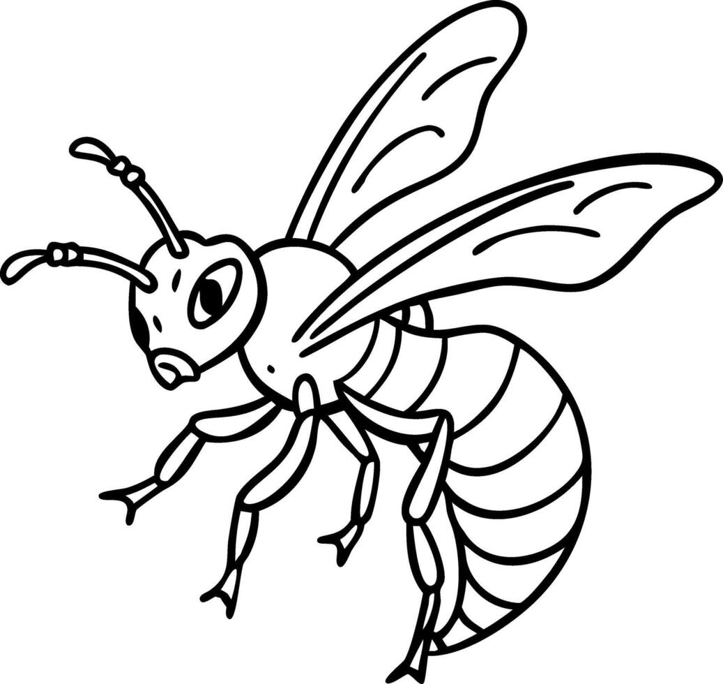 Illustration of Detailed Honey Bee with Wings for Design and Education vector