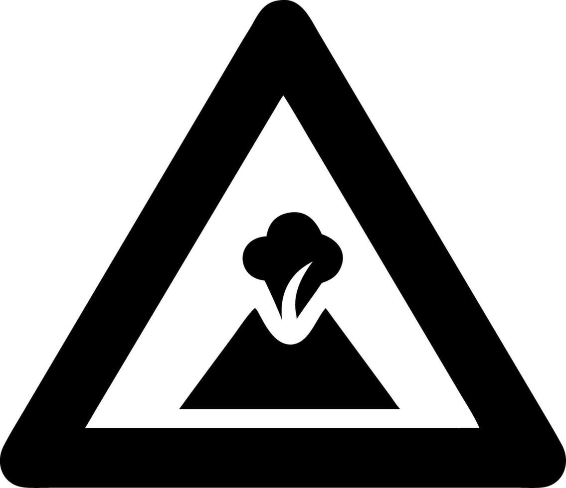 Volcano Eruption Warning Sign for Safety and Hazard Alerts vector