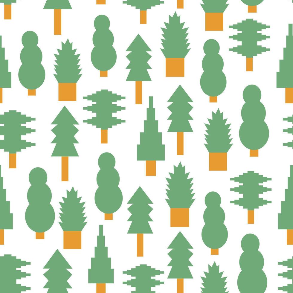 seamless pattern with Christmas Tree vector