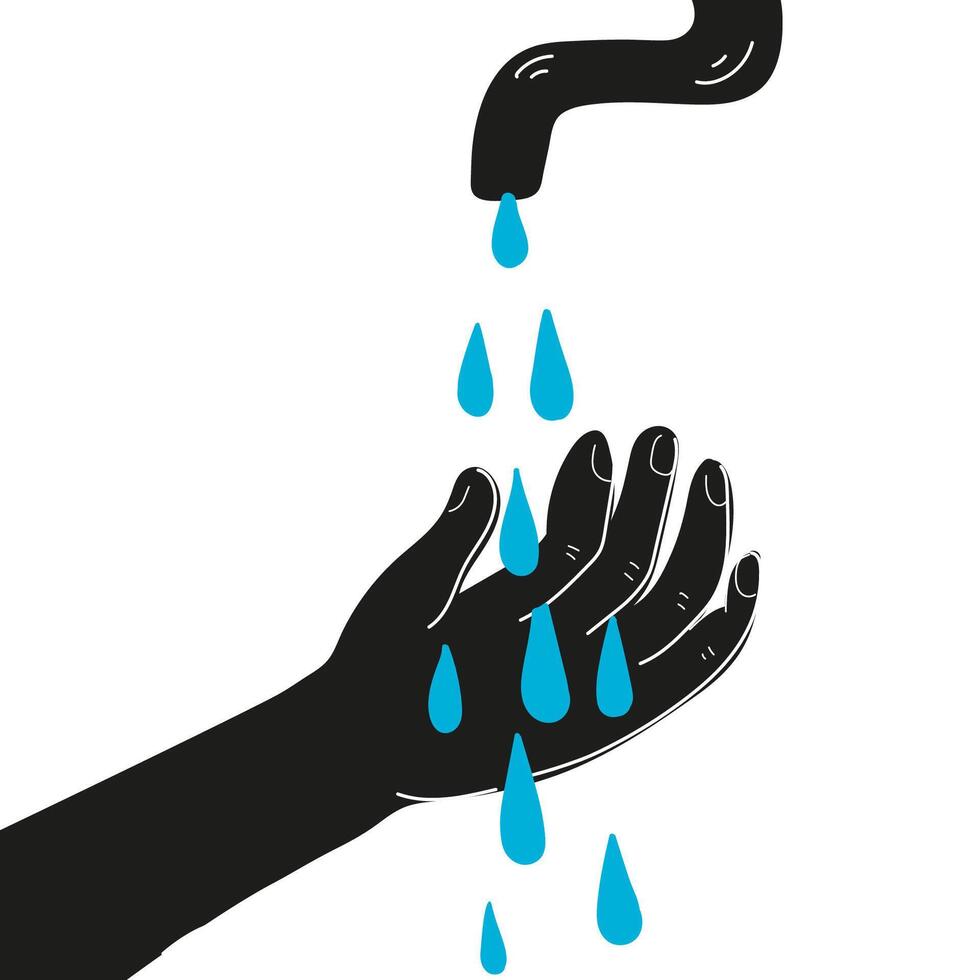 illustration of washing hand vector