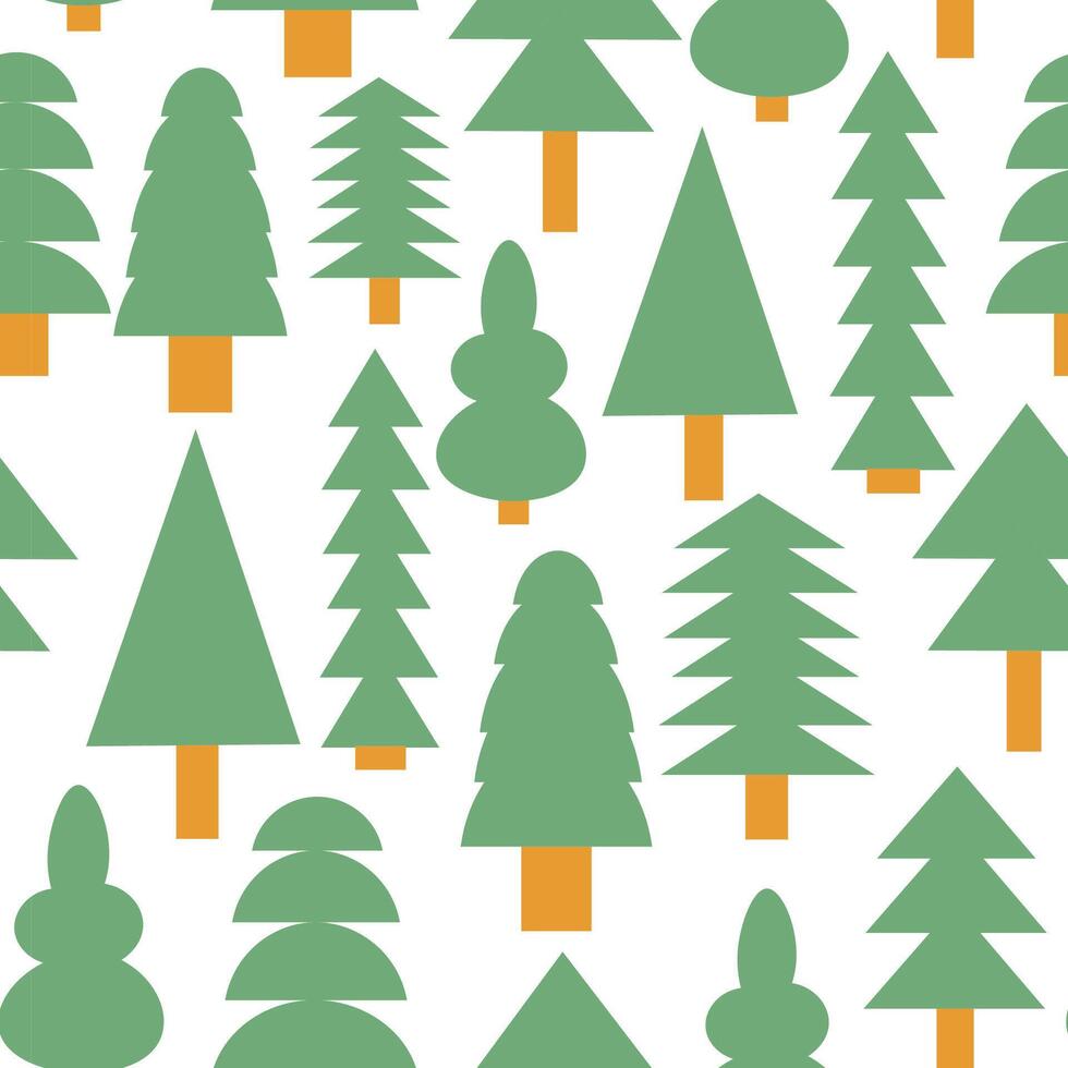 seamless pattern with geometric Christmas Tree vector