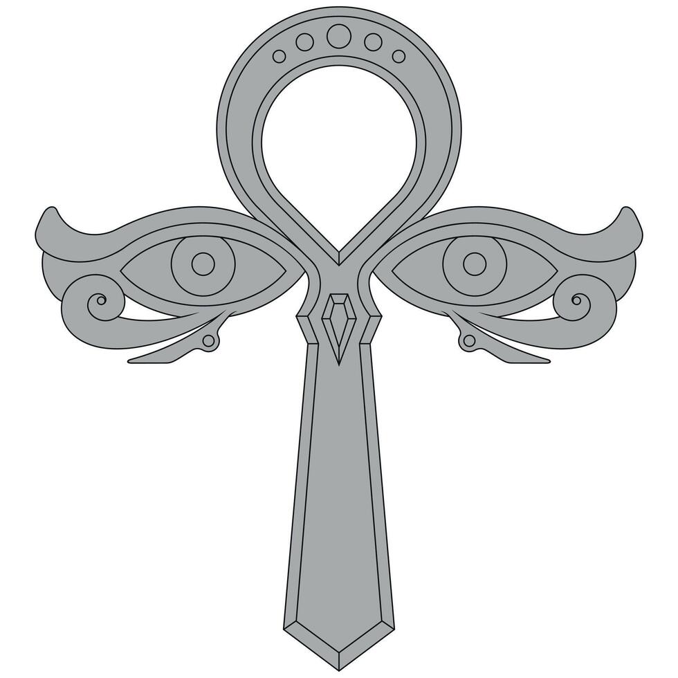Ansate cross with eyes of Horus vector