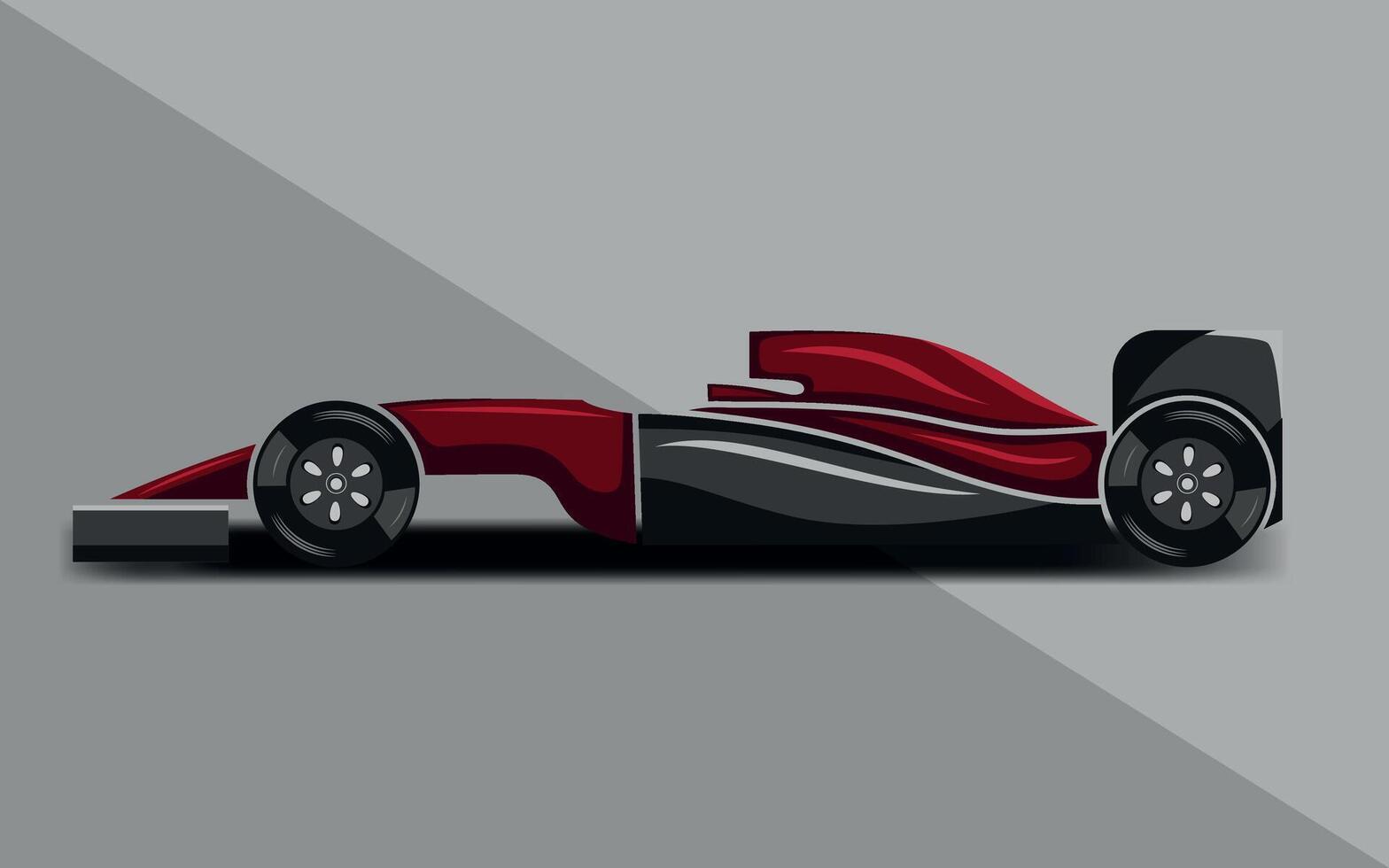 minimalist illustration of racing car in side profile vector