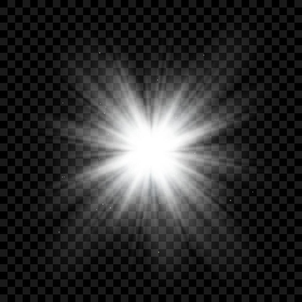 Transparent light effect. Silver sunlight, sun, laser beams, sunrays, burst, laser. Abstract isolated element for web, birthday, New Year, festival and show designs. vector