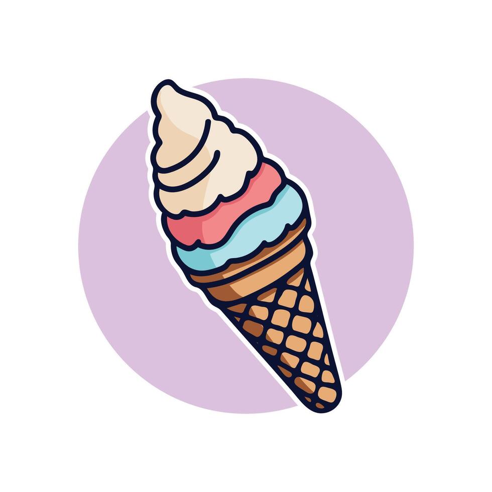 an ice cream Cartoon Icon Illustration vector