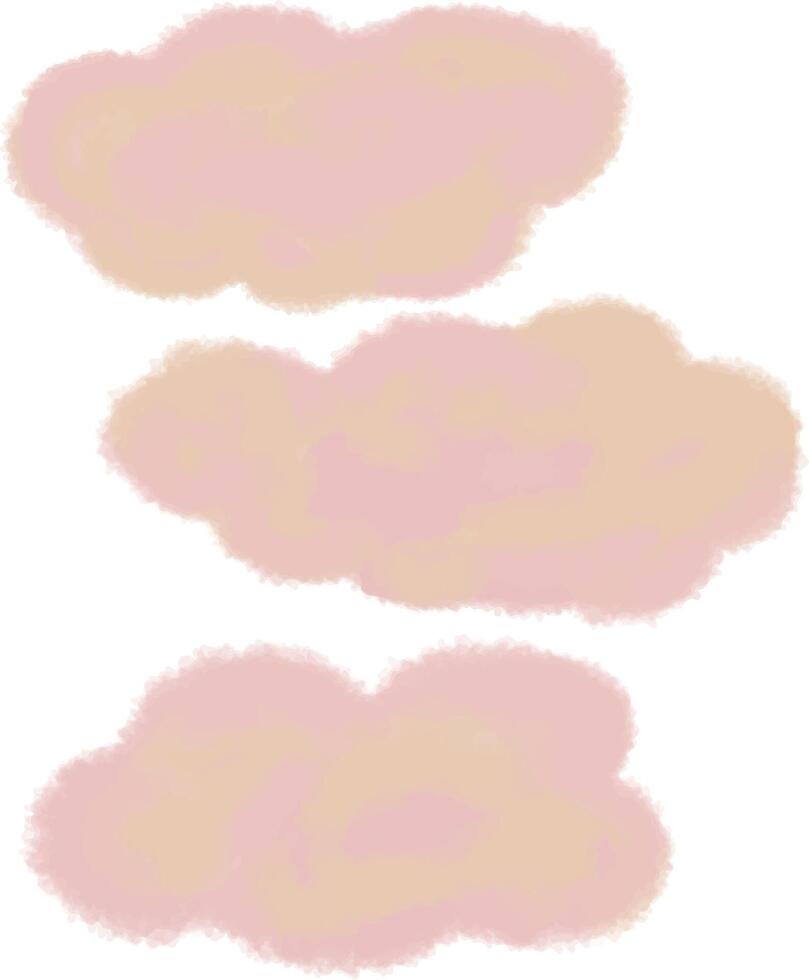Set of watercolor clouds on a white background vector