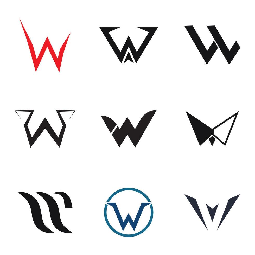 a set of six different logos with different shapes, vector