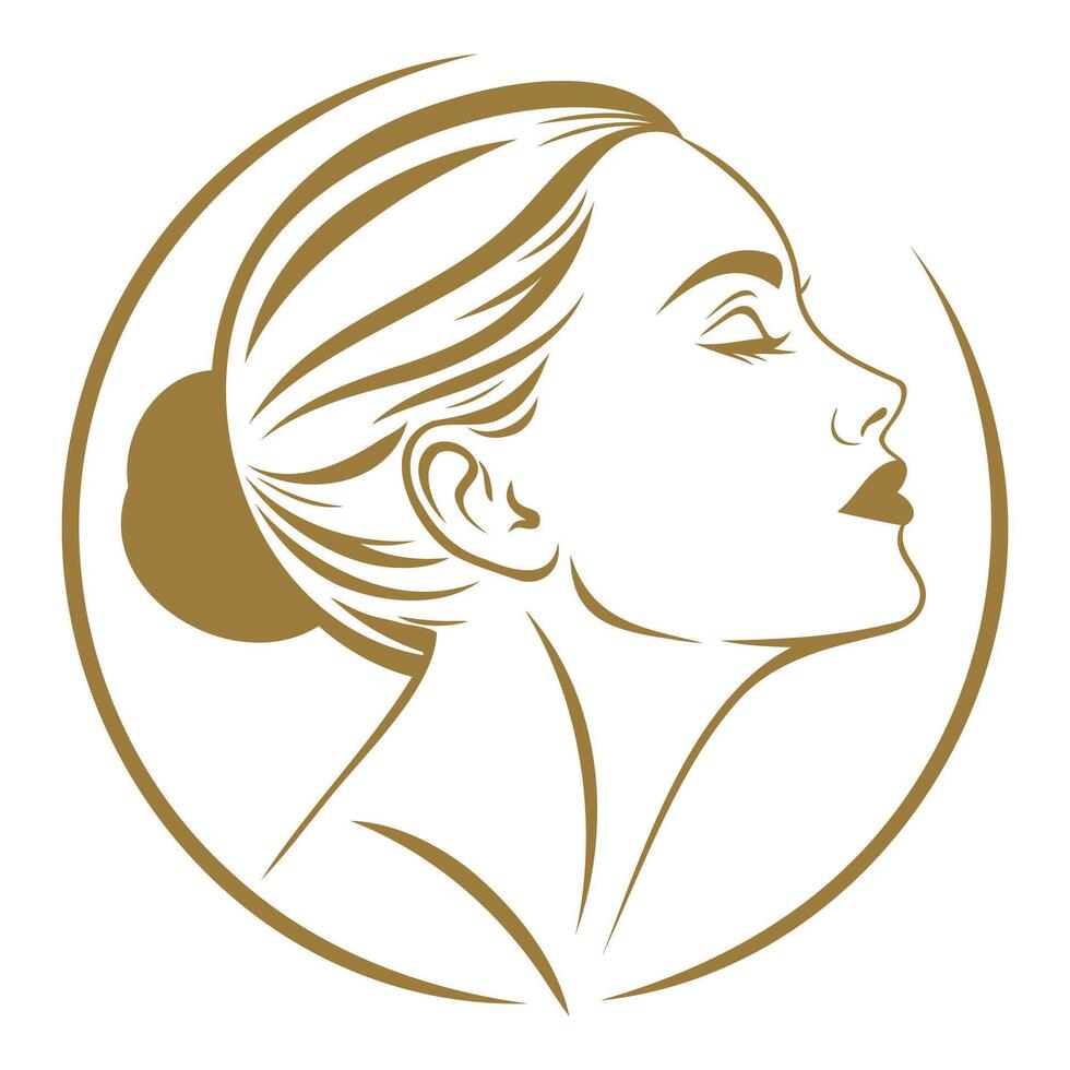 Beautiful women's minimalist logo design on a white isolated background. vector