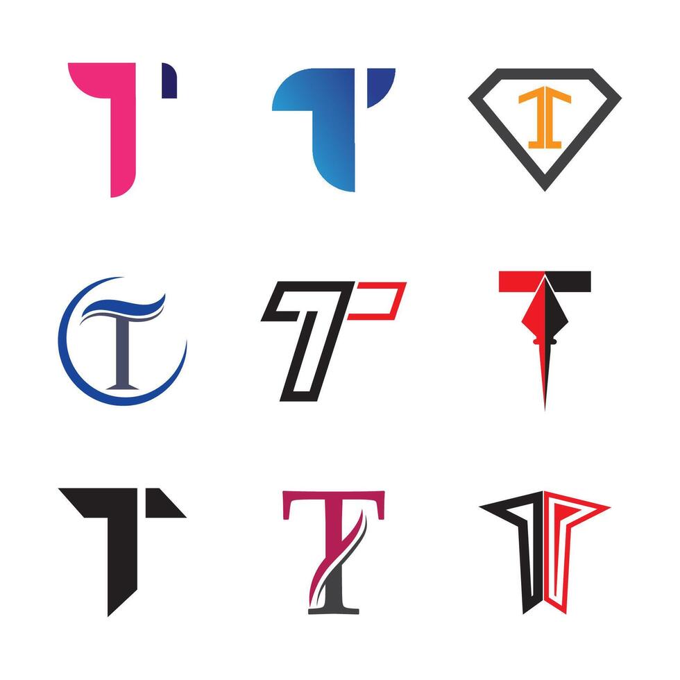 a set of six different logos with different colors, vector