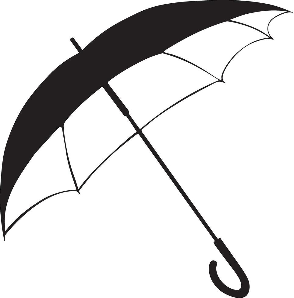 Umbrella icon design silhouette art illustration on a white background vector