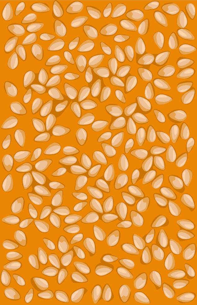 Sesame seed food motif on a brown background vector