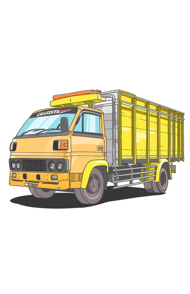 Illustration of a yellow loader truck vehicle issolated on white vector