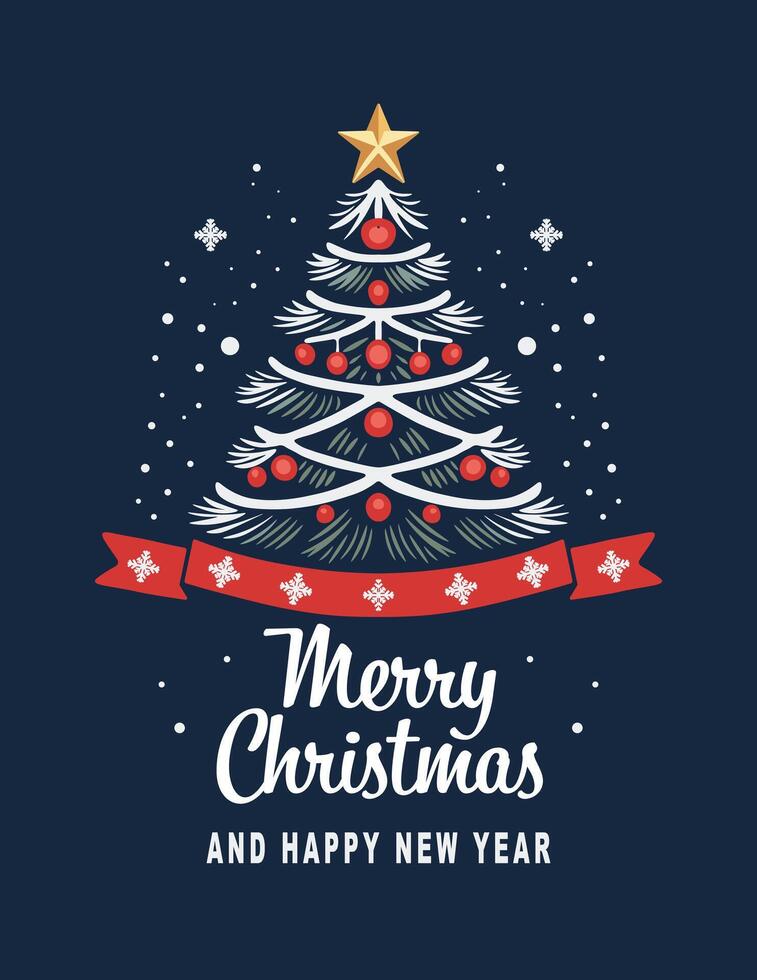 Merry Christmas and Happy New Year background. vector