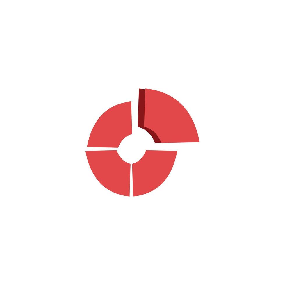 Pie Chart Icon Logo Design Element. Business graph icon on background for graphic and web design. Flat color creative illustration concept symbol for financial report or analysis vector