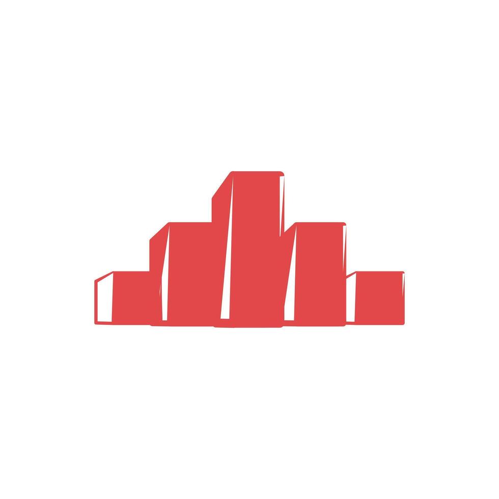 Business graph icon on background for graphic and web design. Flat color design. Creative illustration concept symbol for financial report or analysis vector