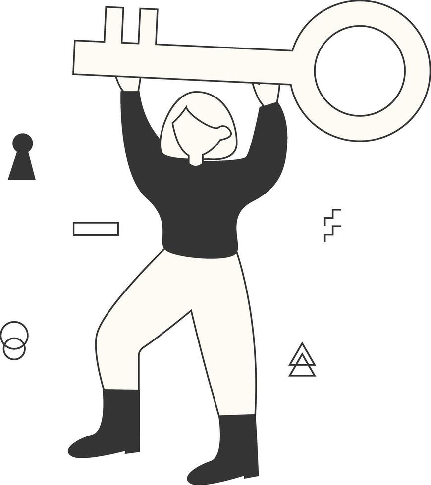 Key Startup Business Concept in Flat Design vector