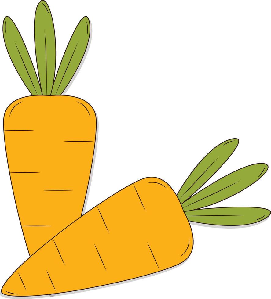 Easter Two Carrot Illustration in Flat Design vector