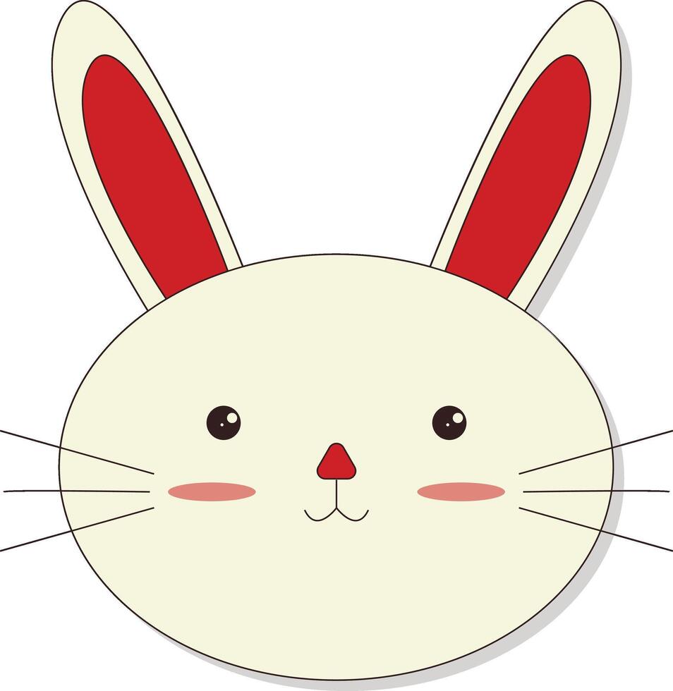 Head Bunny Character in Flat Design vector