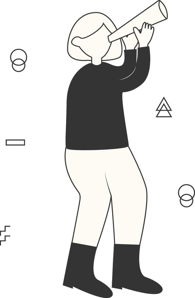 Startup Business Concept with Binoculars vector