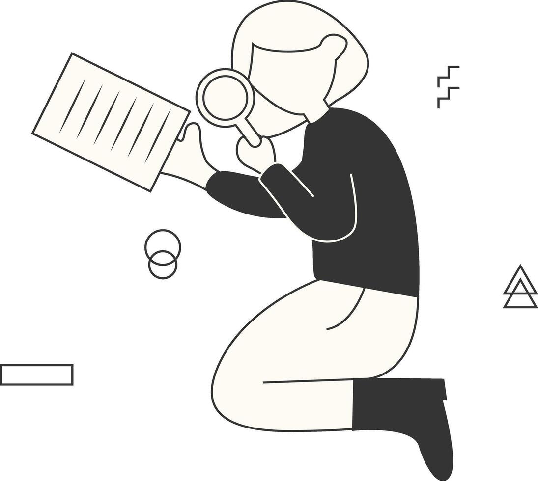 Startup Business Concept with Magnifying Glass vector