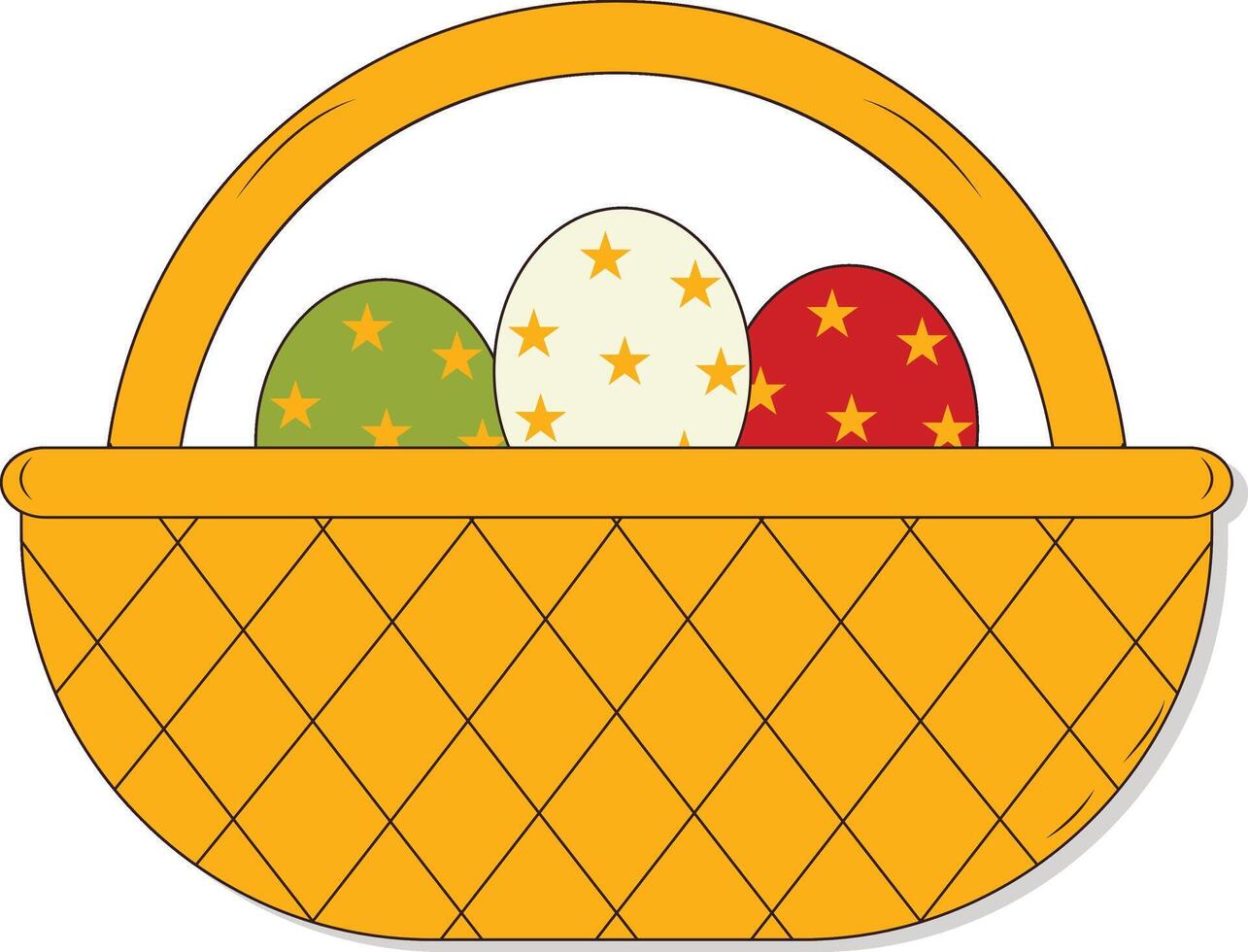 Illustration of Many Eggs in a Basket for Easter vector