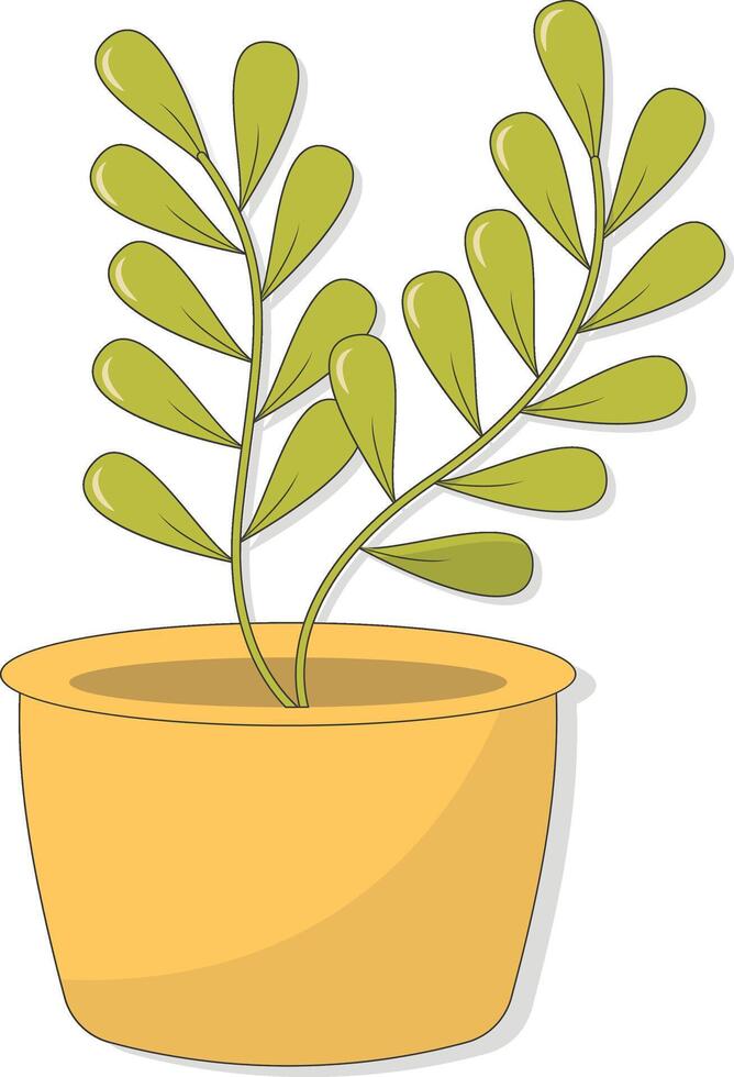 Easter Leaves on the Pot vector