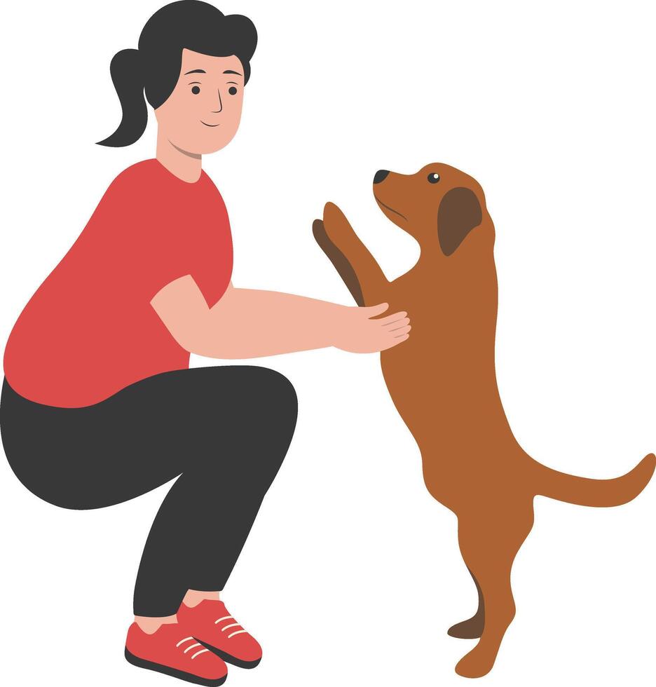 Owner with Pet Dog vector