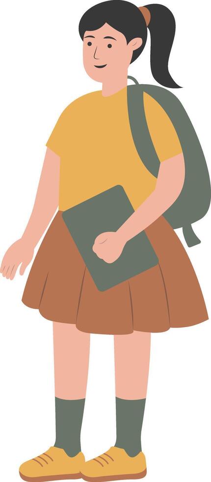 Illustration of Female Student with Skirt vector
