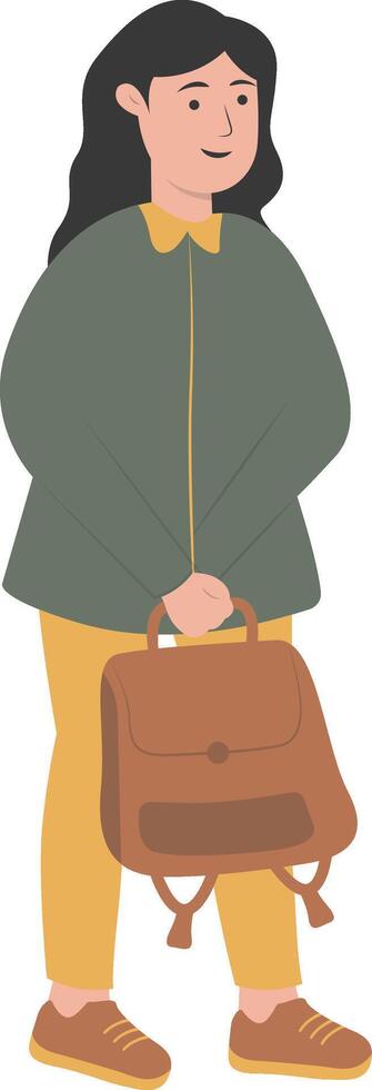Male Student Carrying Bag and Back to School vector