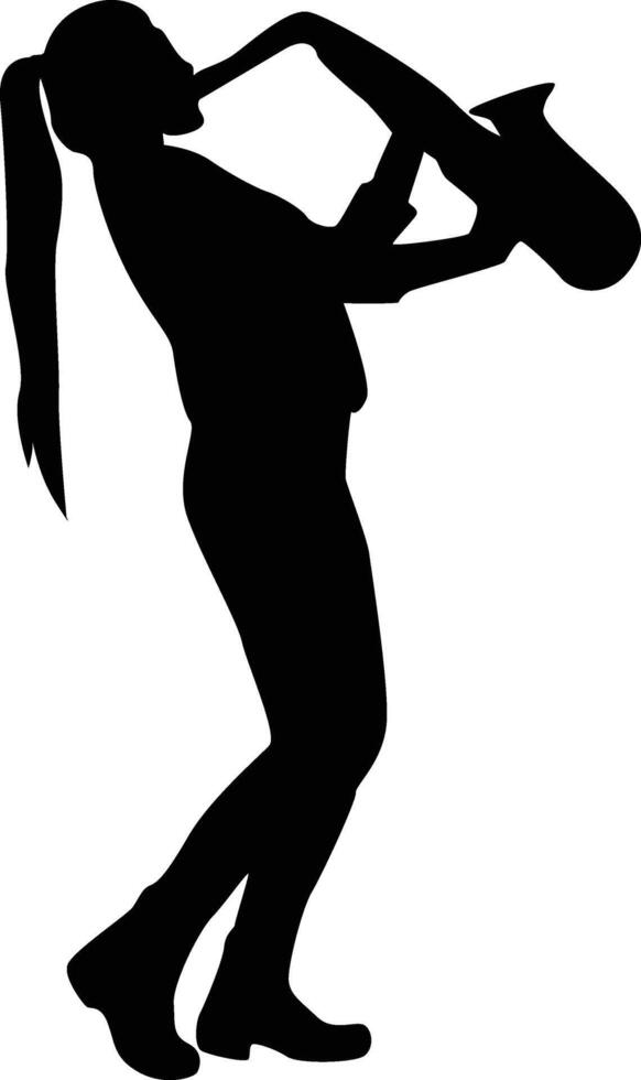 Woman Jazz Saxophonist Silhouette vector