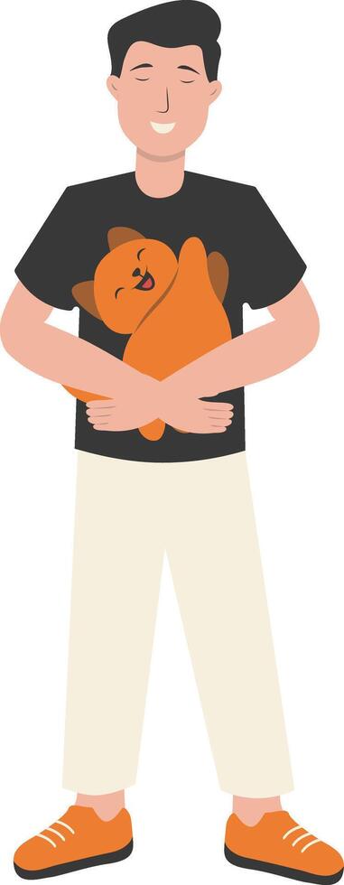 Illustration of Men with Pet Dog vector