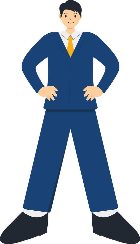 Businessman Illustration with Navy Blue Uniform vector