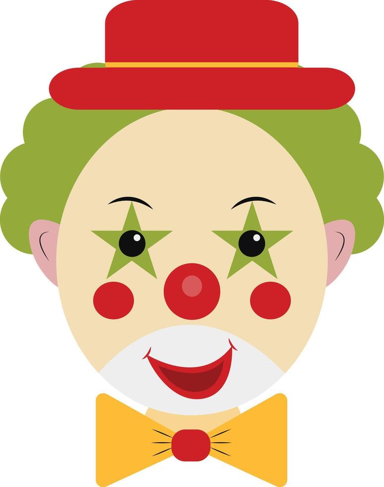 Smile Clown Mask with Green Hair vector