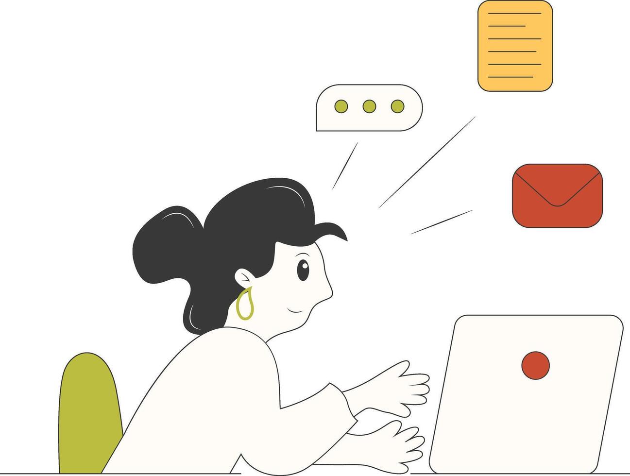 Hand Drawn Woman Invesment Concept vector
