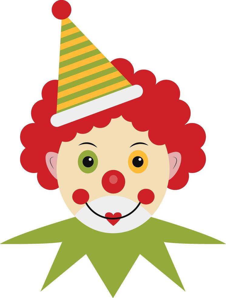 Clown Mask with Red Hair vector
