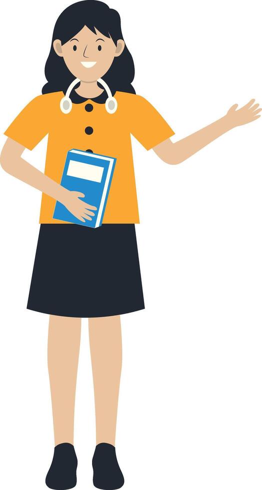 Student Carry Book to High School vector