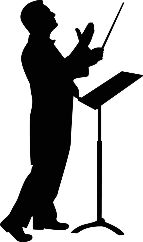 Male Jazz Conductor Orchestra Player Silhouette vector