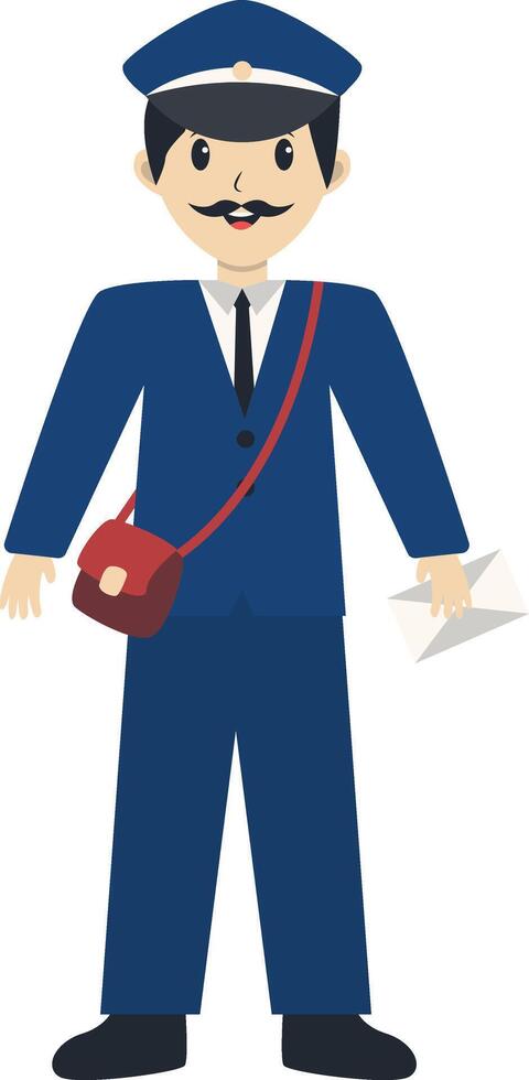 Postman Illustration Sending Envelope vector