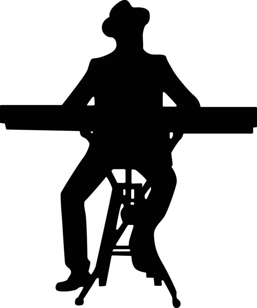 Guy Jazz Piano Player Silhouette vector