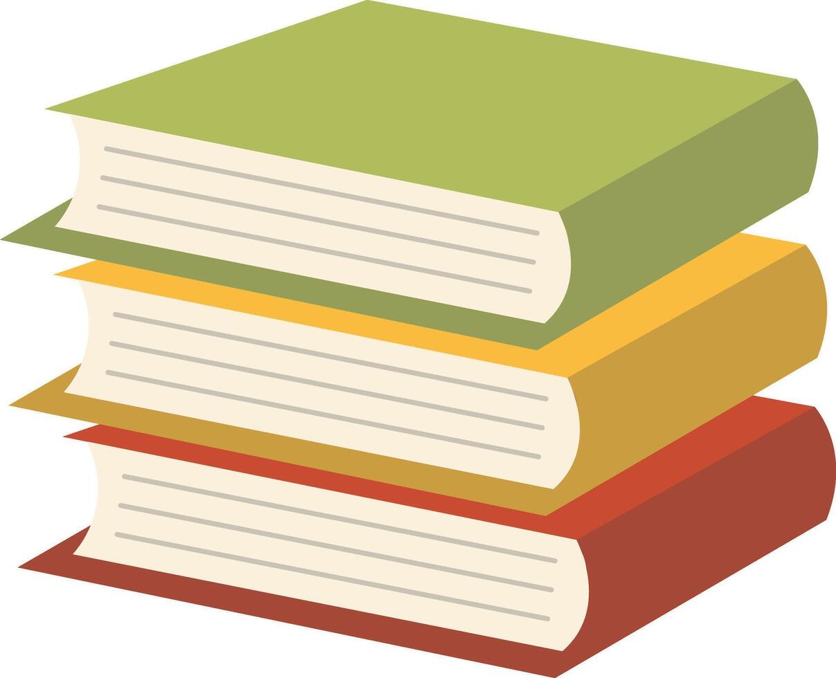 Three Educational Books in Stacked Position vector