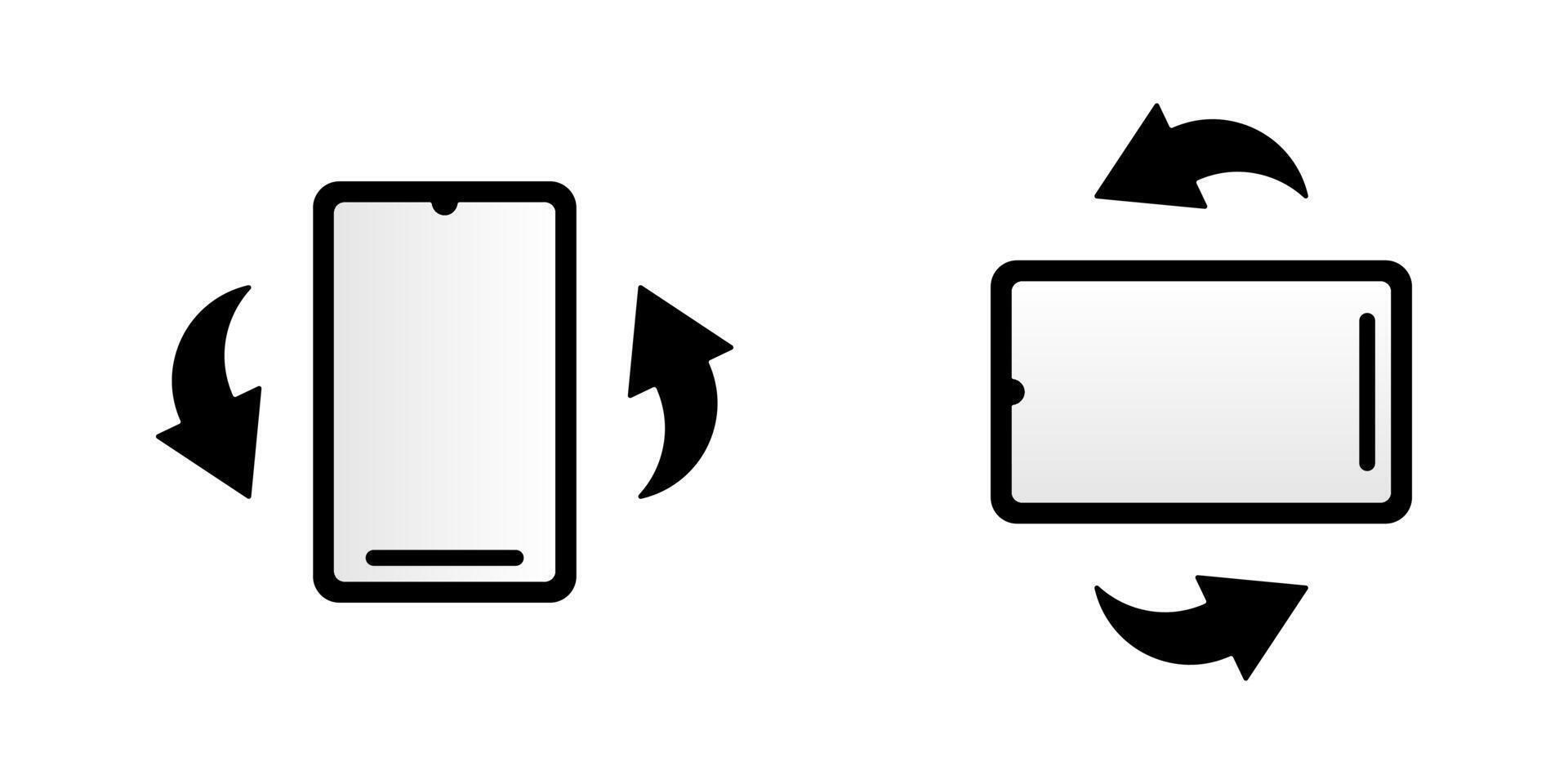 mobile rotate symbol icon set, rotation sign icon. vector
