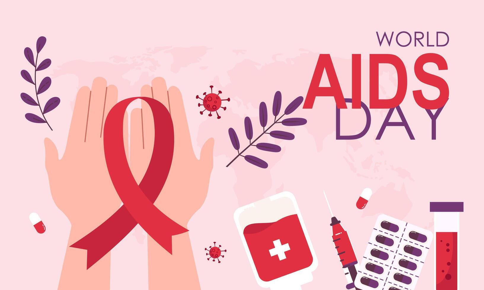 World aids day awareness with ribbon vector