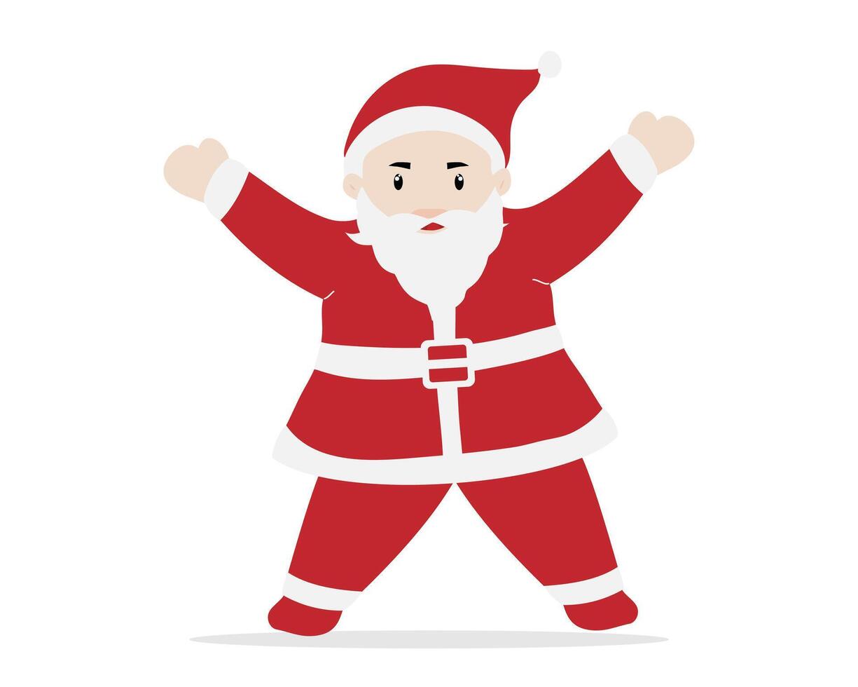 Cute Santa Claus with Hands Up Illustration vector