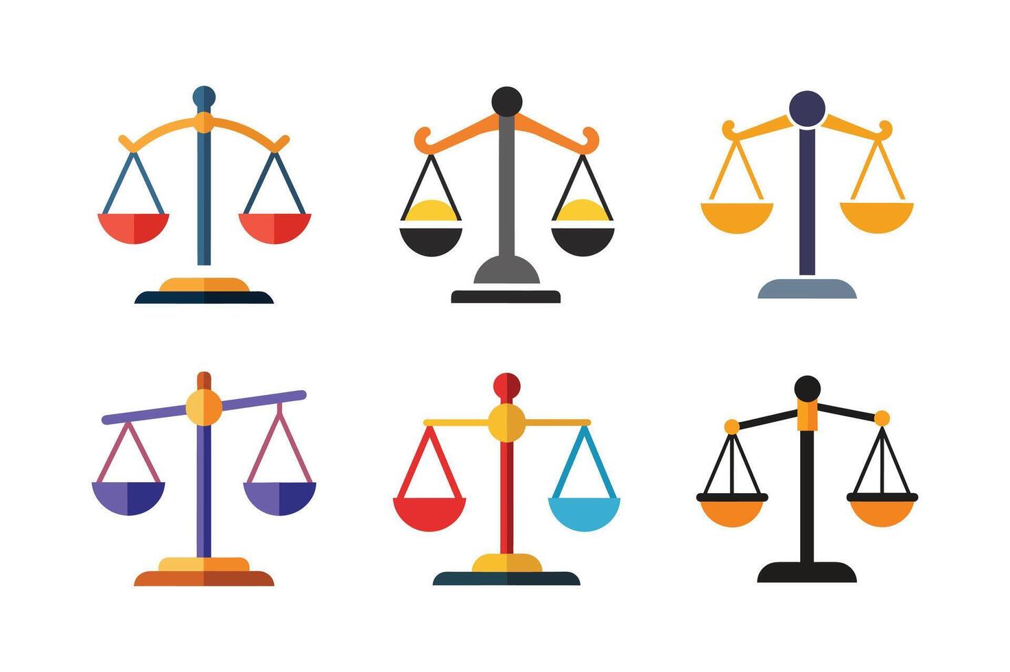 Imbalance in the libra Scales of justice. vector