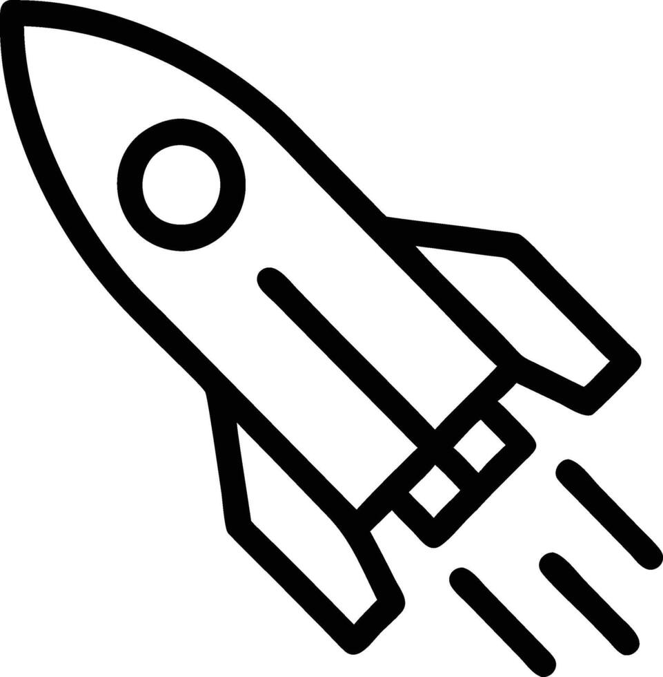 a black and white drawing of a rocket vector