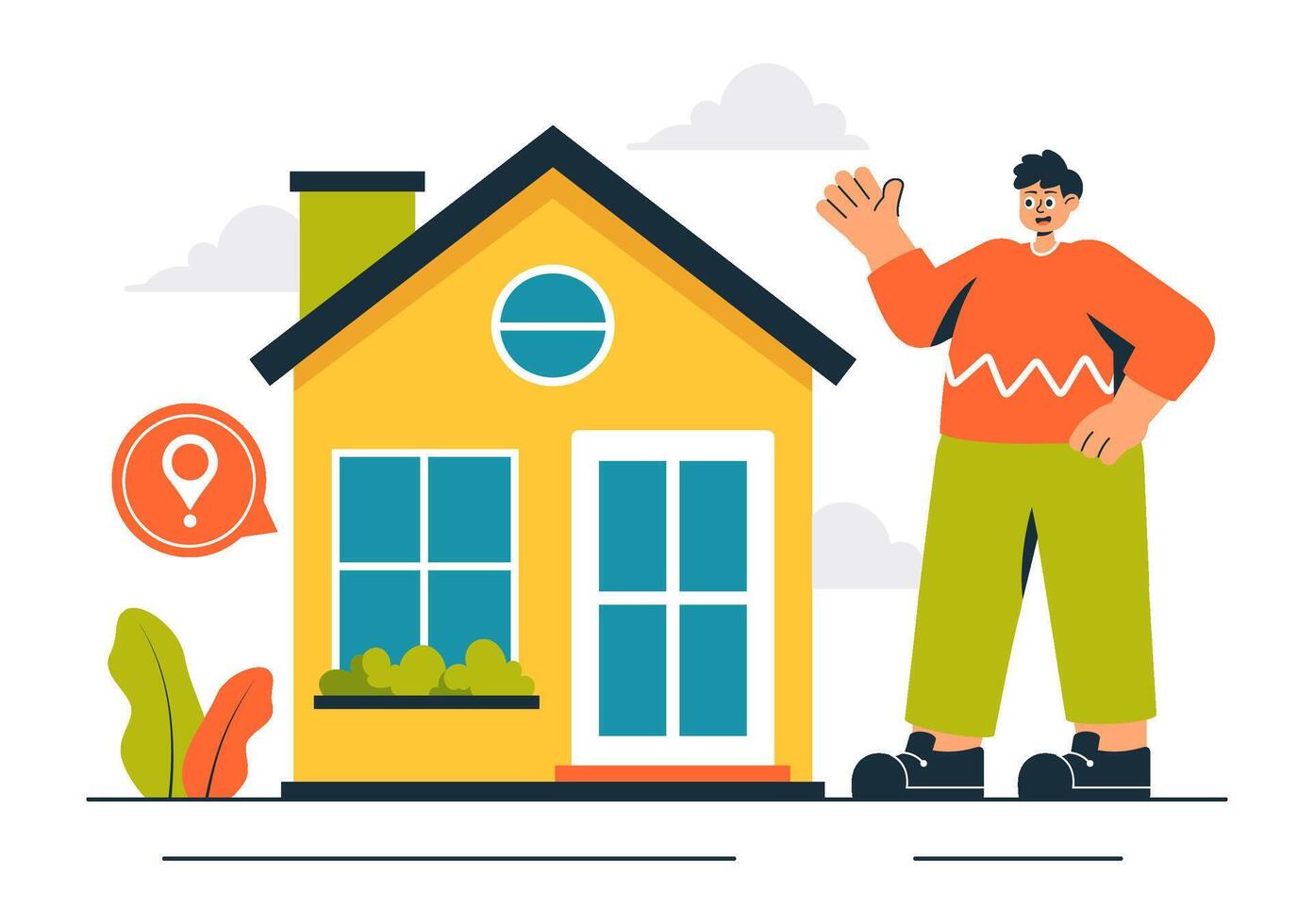 Property Viewing Illustration for Open House Events in Real Estate with a Flat Style Design vector